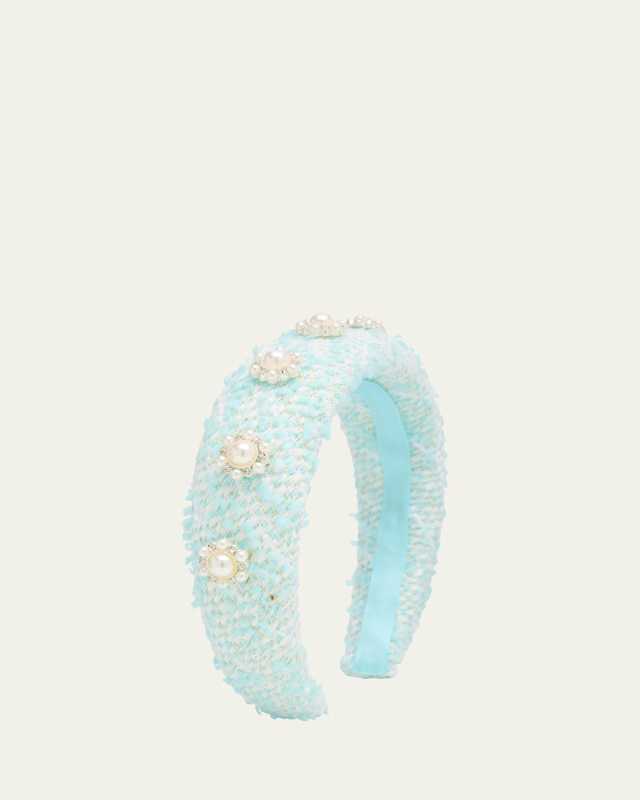 Girl's Pearly Embellished Boucle Headband
